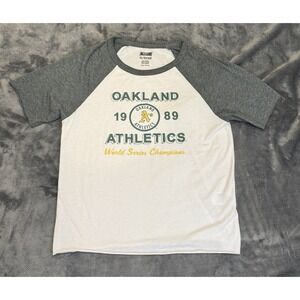 Oakland A's Womens Baseball Tee XS 1989 World Series Tailgate‎ Top 2021 Reprint